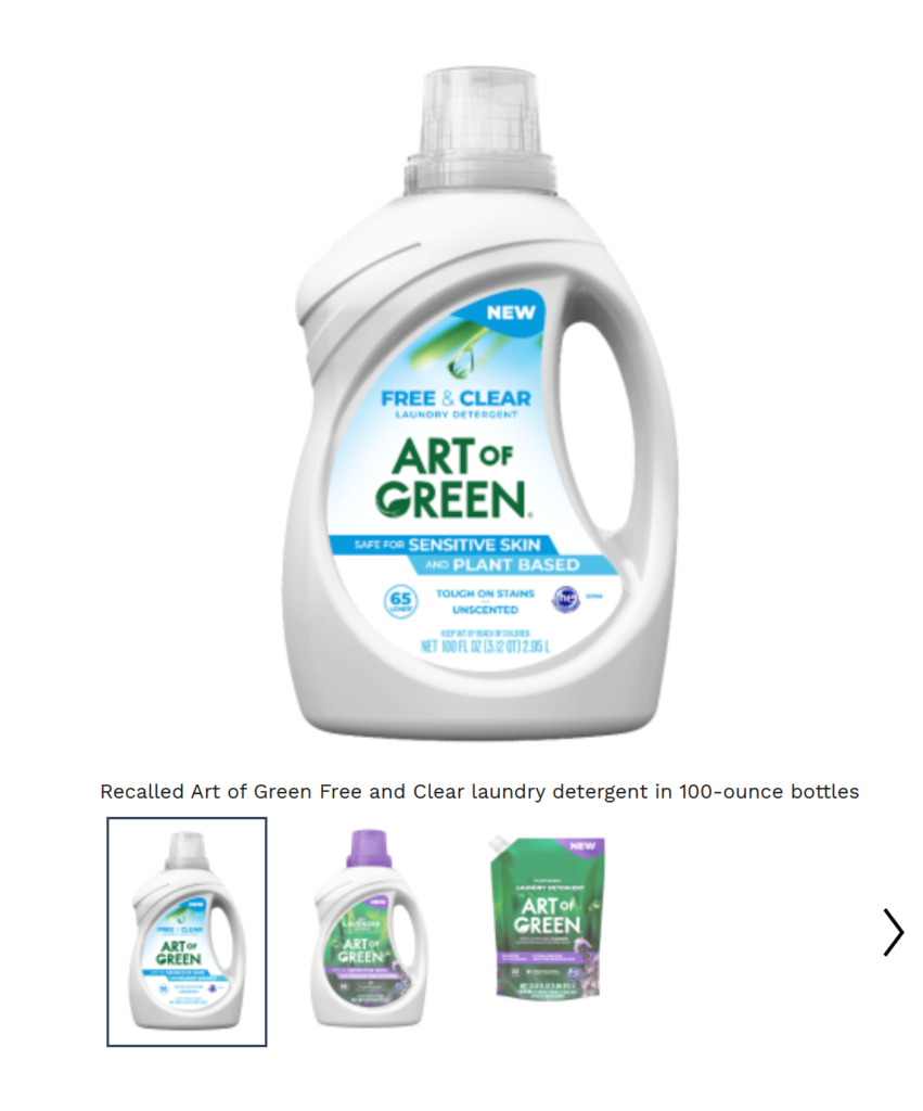 AlEn USA Recalls Art of Green® Laundry Detergent Products Due to Risk