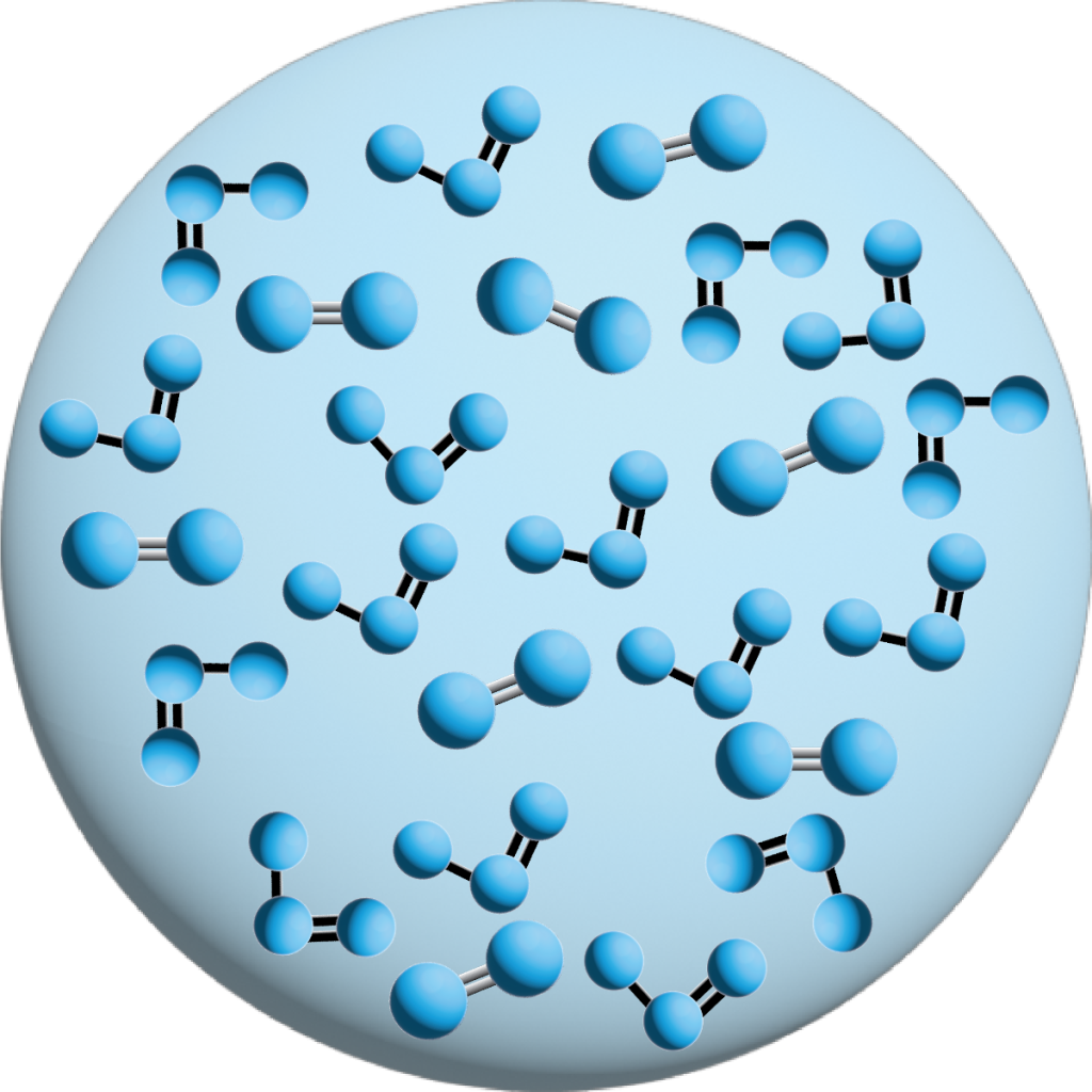 Bubble with ozone and oxygen