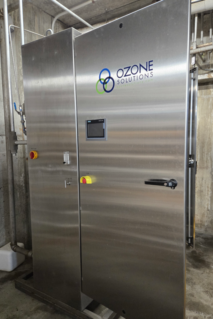 Ozone water system for pork processing. Provides ozone in water for antimicribial intervention.