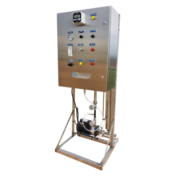 OST-10 Ozone water system shown with optional Dissolved ozone meter and oxygen purity meter