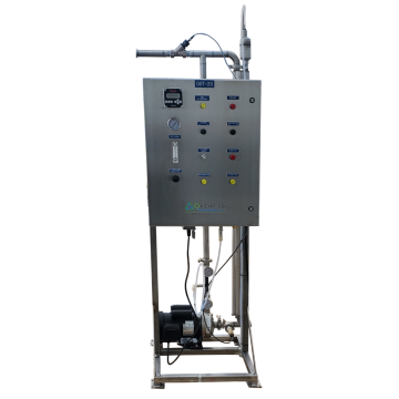 OST-20 Ozone Water system shown with dissolved ozone meter option and water flow switch
