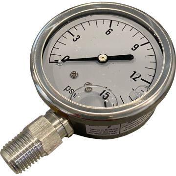 Stainless Steel Pressure Gauge - 160 PSI - Lower Mount