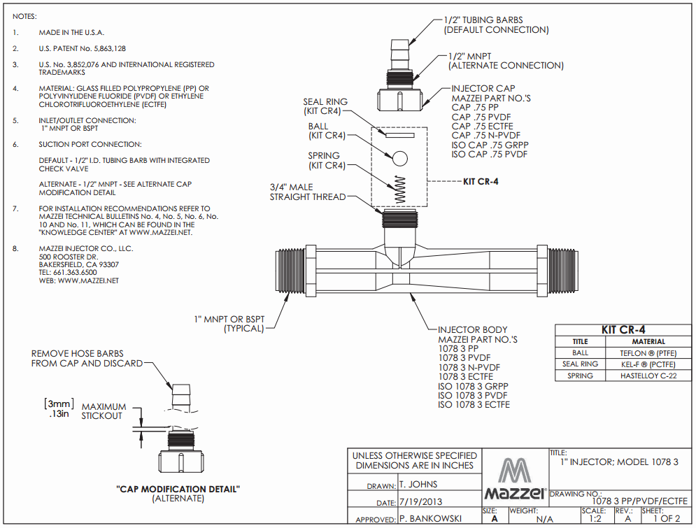 Model 1078 Venturi Injector