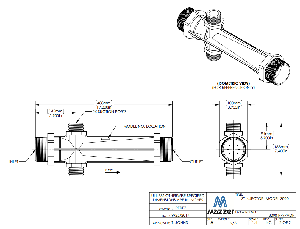 Model 3090 Venturi Injector