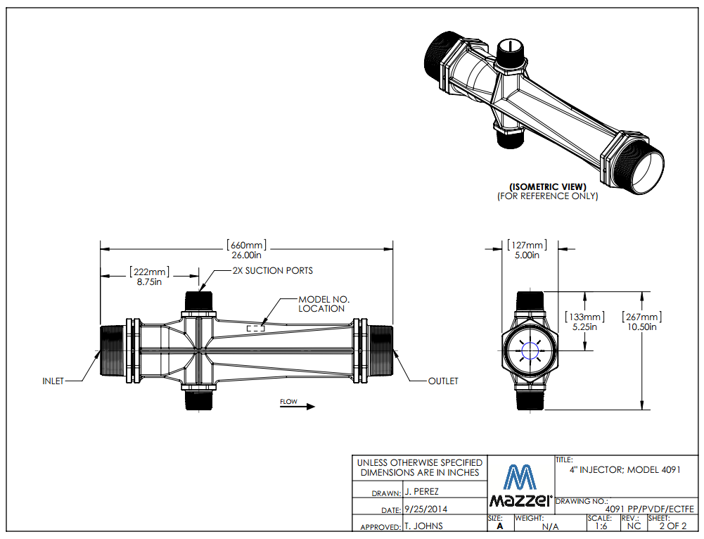 Model 4091 Venturi Injector