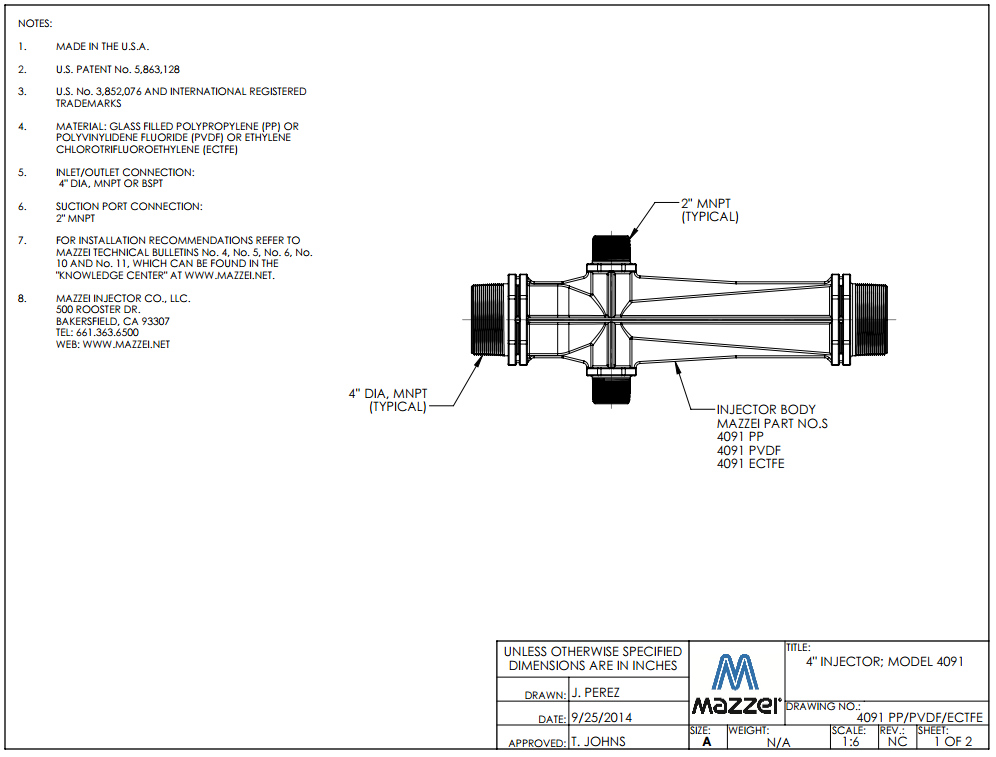 Model 4091 Venturi Injector