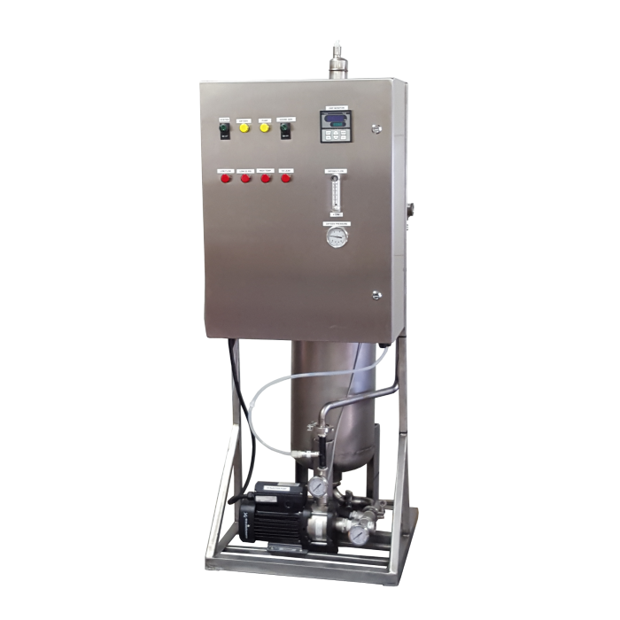 OST-40 ozone water system with optional dissolved ozone monitor and ORP monitor.