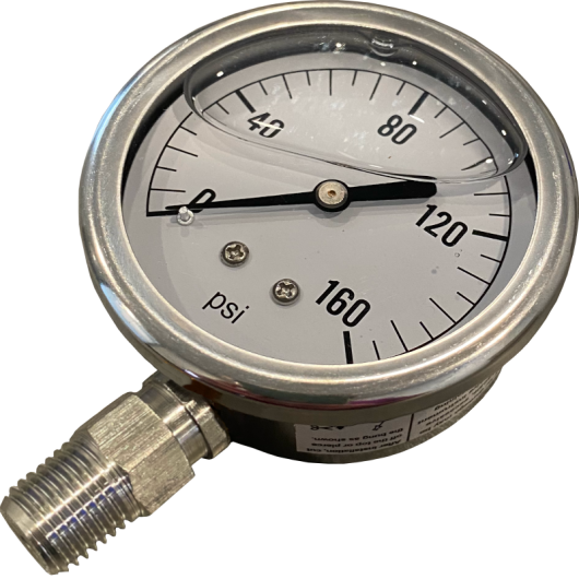 SS 15 PSI Pressure Gauge - Lower Mount