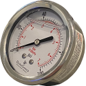 SS 100 PSI Pressure Gauge - Center Back Mount