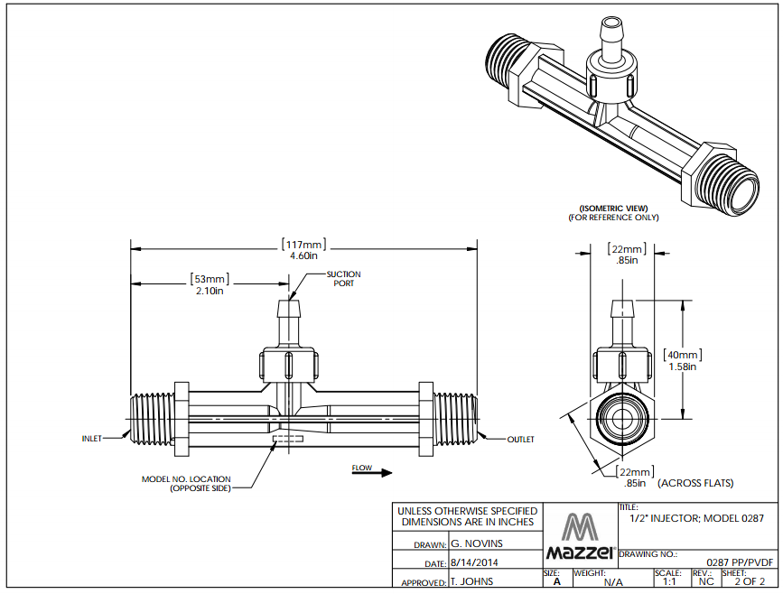 Model 287 Venturi Injector