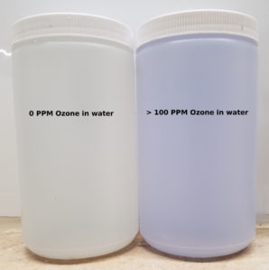 ozone turns water blue Ozone in water